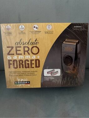 NIB Gamma+ Absolute Zero Forged Professional Shaver - Gold/Black